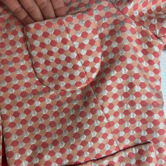 Marc by Marc Jacobs Womens Coral Hexagon Cotton Silk Pink/ Peach Blazer Sz 6 - Picture 5 of 11